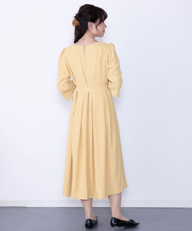 タックプリーツ7分袖ワンピース| マタニティウェア・授乳服の