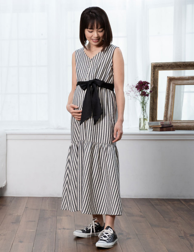 ライプ　マタニティワンピース RIPE maternity ＜授乳対応＞クロップトップマタニティ