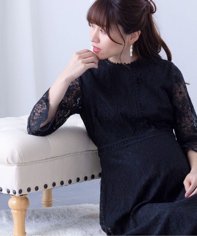 アンティークレースマタニティドレス マタニティ 授乳服 産後も使える