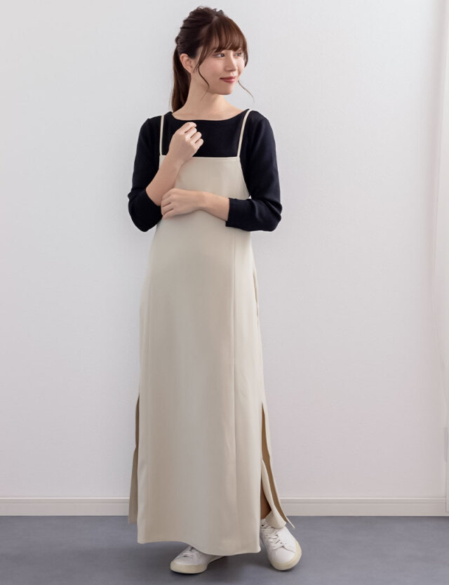  シンプルキャミワンピース   マタニティ 授乳服 産後も使える