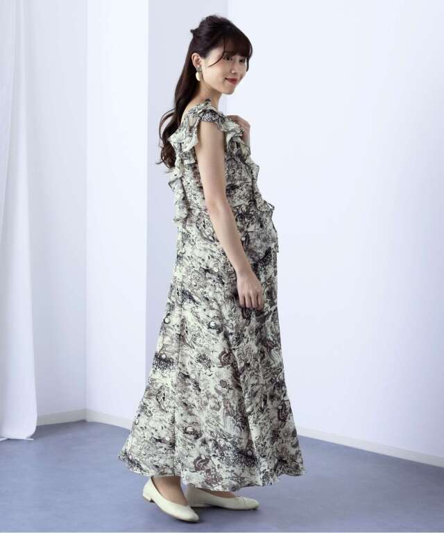 ワンピース スウィートマミー トワルドジュイ風プリントワンピース マタニティ 授乳服 産後も