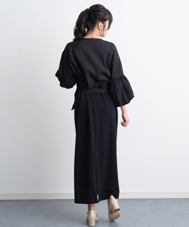 バルーンスリーブドッキングワンピース 授乳服マタニティウェア 産前