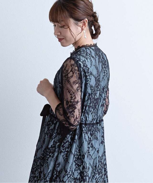 総レース7分袖ワンピース 授乳服 産後も使える | マタニティ