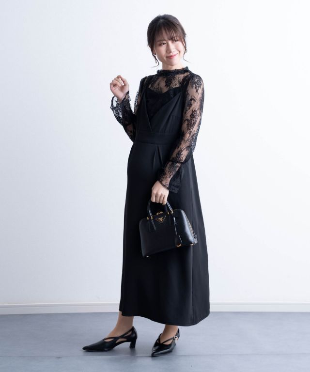 カシュクールキャミワンピース＋レーストップスセット マタニティ 授乳