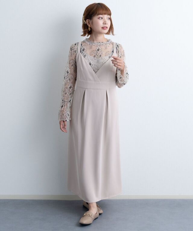 チャコット　レースニット　カシュクールワンピース　白　Mサイズ チャコット レースニット カシュクールワンピース 白 Mサイズ