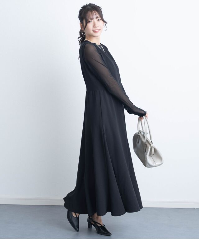 2WAY リボン付き フォーマルワンピース マタニティ 授乳服 産後も