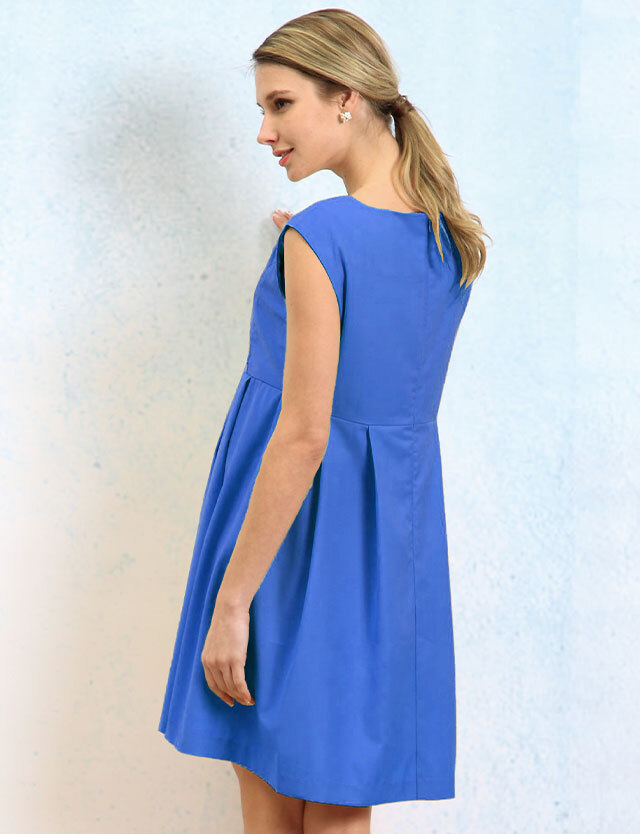 授乳服マタニティ フレンチスリーブ Aライン マタニティワンピース 授乳機能付き