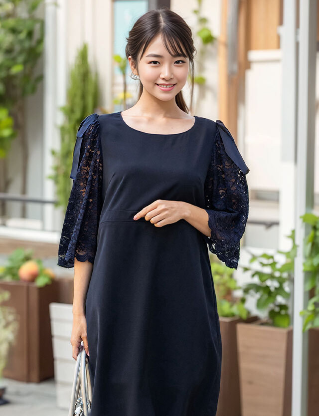 産前産後兼用フォーマルワンピース 授乳服マタニティウェア 