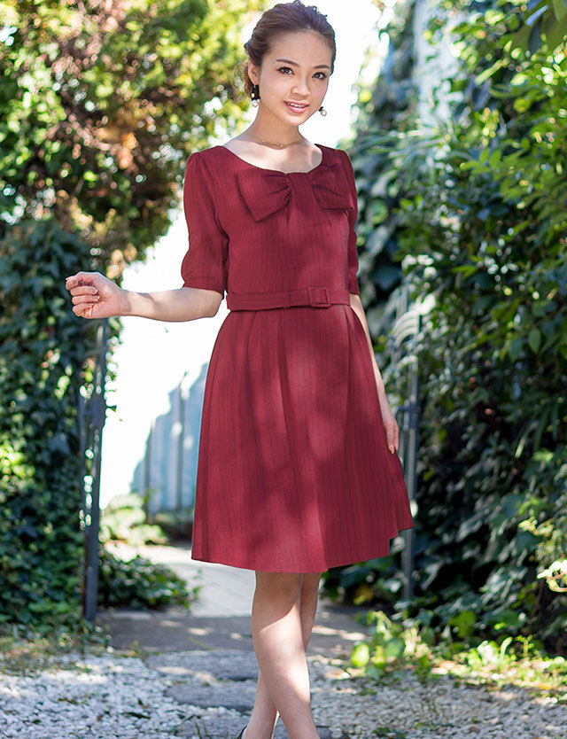 授乳服マタニティウェア リボンデザイン ワンピース