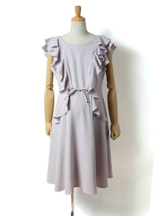 プリントフリルワンピース 授乳服マタニティウェア フリルスリーブ授乳ワンピ