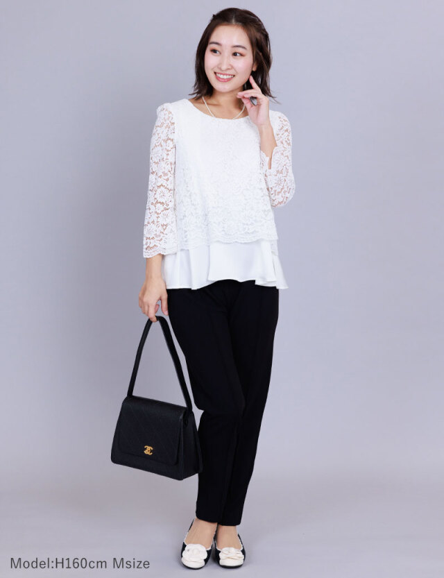 ディセンバーメイ　ゴルフ用 スリムフィットテーパードパンツ 黒 マタニティ スリムフィット テーパードパンツ 産前産後兼用