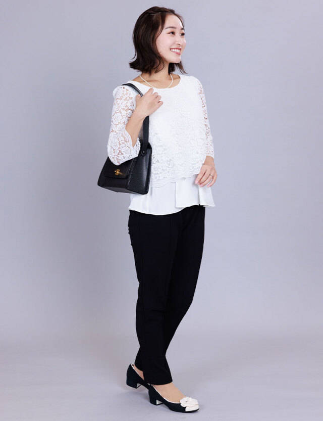 マタニティ スリムフィット テーパードパンツ 産前産後兼用