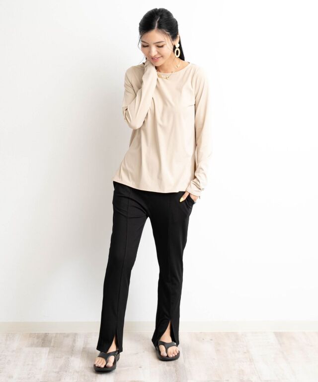 UVカット ラッシュガード長袖Tシャツ×センタースリットゆるフィット