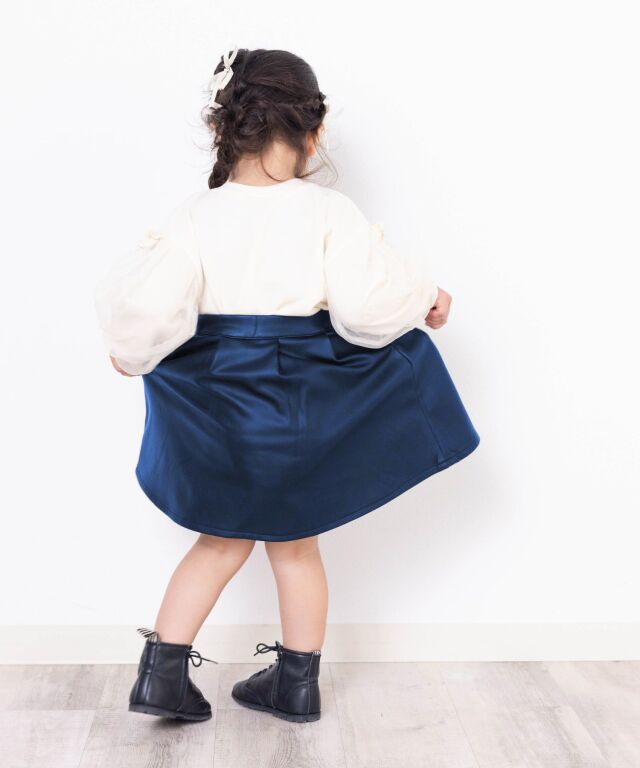 裏起毛 レザー調スカート キッズ | スウィートマミー本店