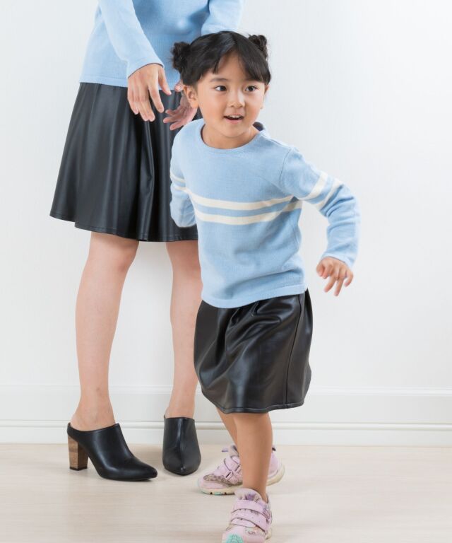 裏起毛 レザー調スカート キッズ | スウィートマミー本店