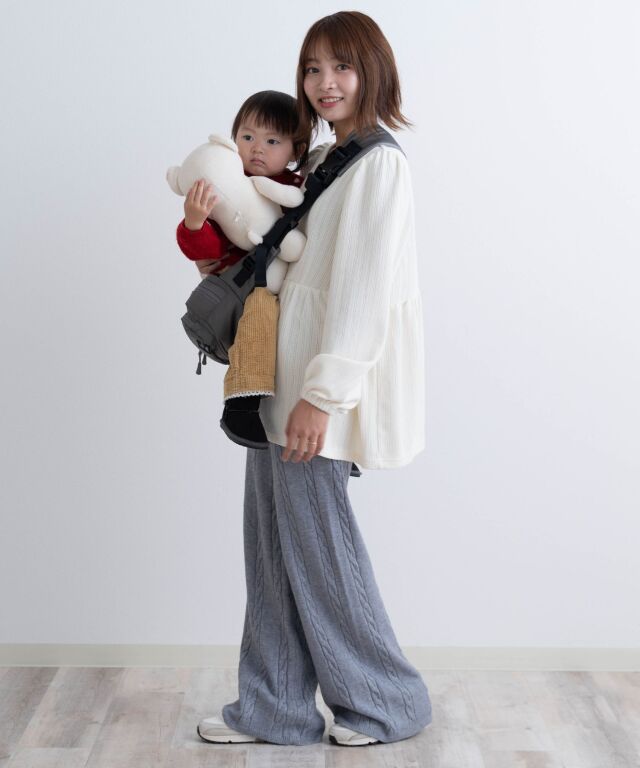 ペプラムニットトップス マタニティ 授乳服 産後も使える | マタニティ