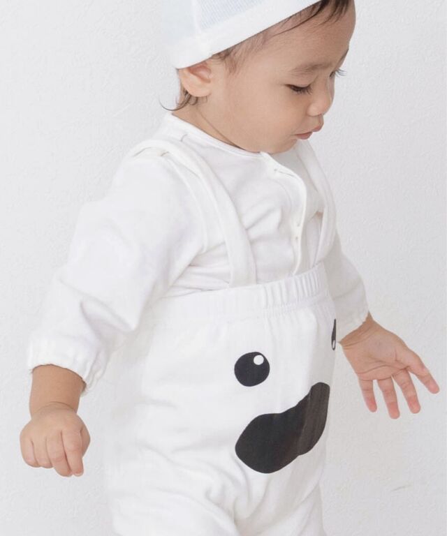 ハロウィンなりきりサロペット＆帽子セット おばけ かぼちゃ コウモリ