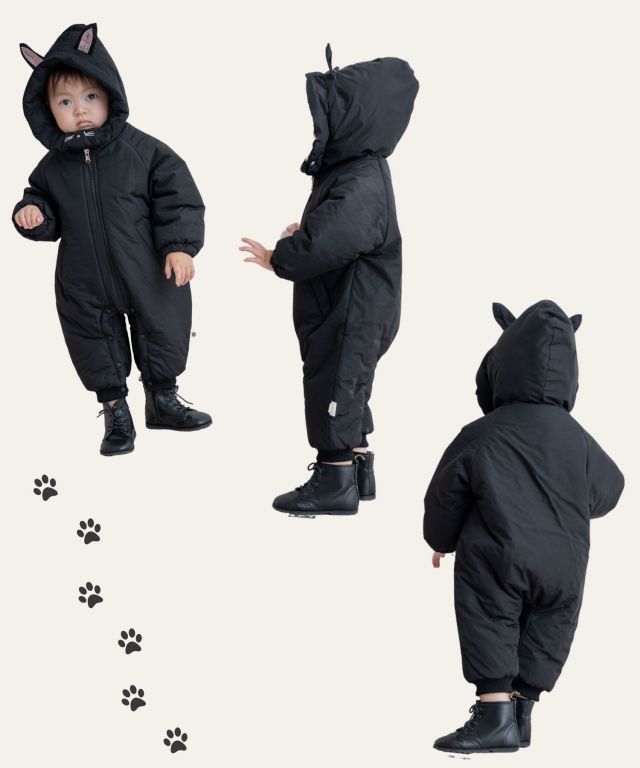 ねこさん 中綿シームレス ジャンプスーツ | マタニティウェア・授乳服