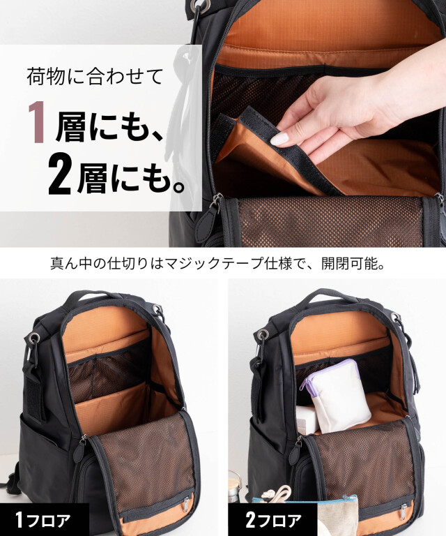 マザーズリュック(23L) WEEKEND 2層式 整理しやすい 2フロア 大容量