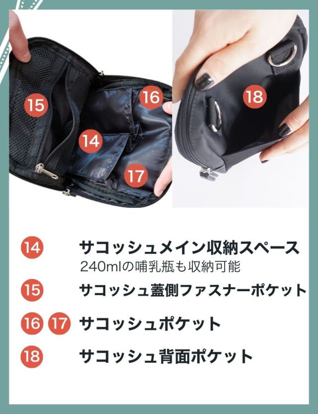 2wayマザーズバッグ3点セット (21L) 【ROOMY】 /トートバッグ