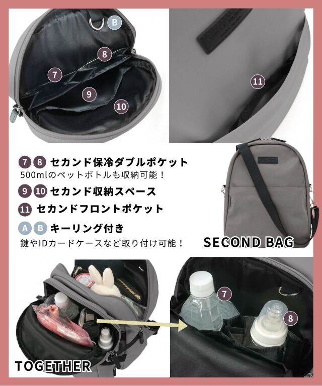 4WAYマザーズバッグ (12L) 【CUBE】 ママリュック/マザーズバッグ