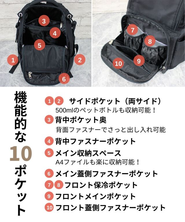 マザーズリュック ベビーカーフック付き (20L) 【DAILY】キルティング