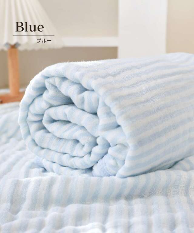 6重ガーゼ バスタオル ボーダー柄 | マタニティウェア・授乳服の