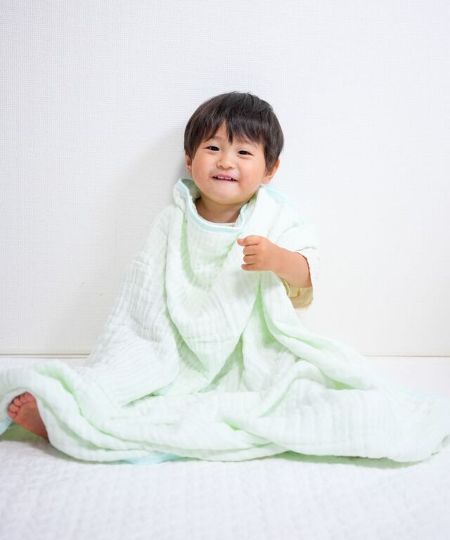 6重ガーゼ バスタオル ボーダー柄 | マタニティウェア・授乳服の