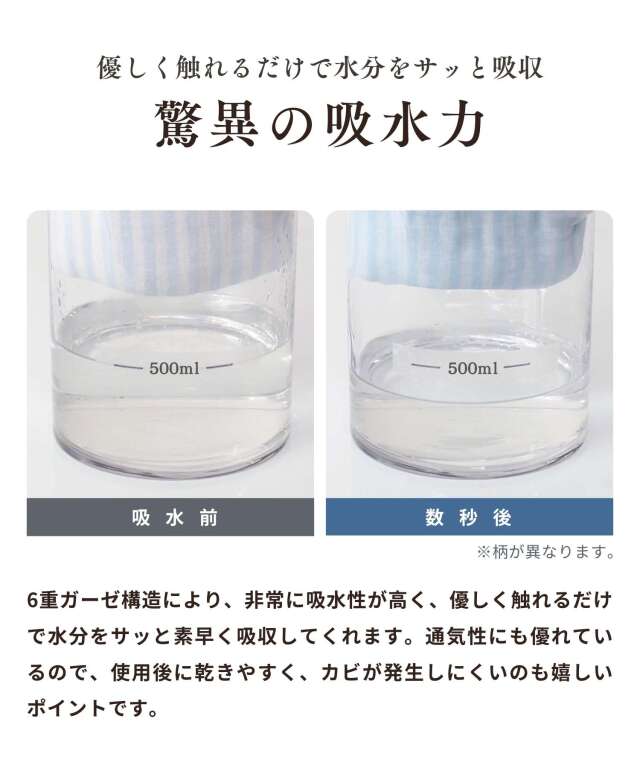6重ガーゼ ベビー バスタオル2点・ハンカチ2点が入るお得な4点セット