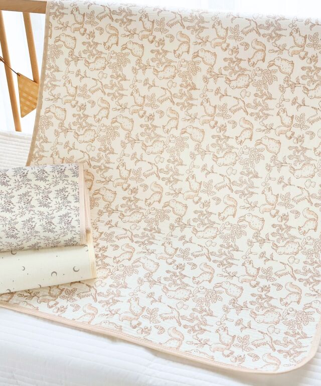 シーちゃんページ　2枚 ミニサイズ 防水シーツ (60×90cm) 吸水加工 無地 10-20 | ベビー寝具