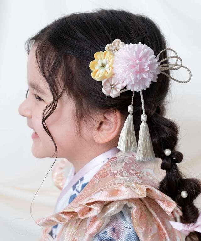 つまみ細工 ヘアクリップ＆タッセルピン 2点セット | マタニティウェア