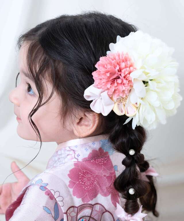 つまみ細工 ヘアコーム＆タッセルピン＆つまみ細工ピン 3点セット