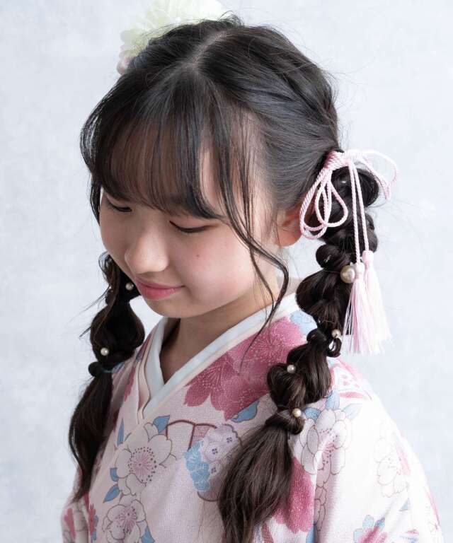つまみ細工 ヘアコーム＆タッセルピン＆つまみ細工ピン 3点セット