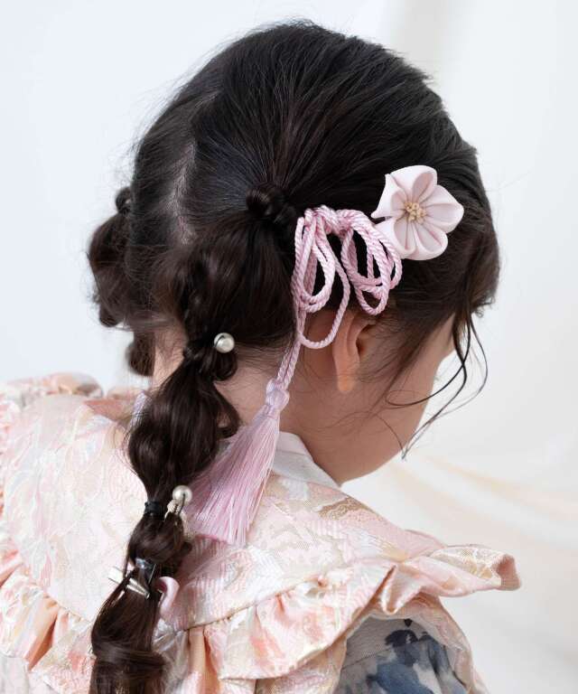 つまみ細工 ヘアコーム＆タッセルピン＆つまみ細工ピン 3点セット