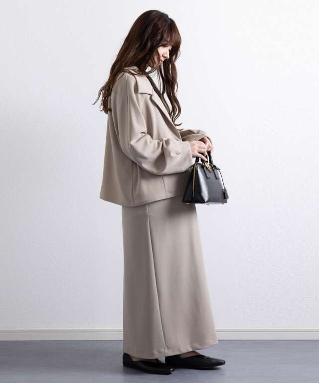 コクーンスリーブジャケット＋Vネックワンピースセット マタニティ