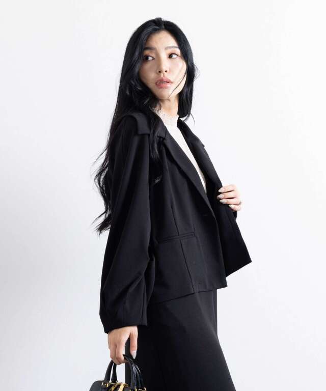 コクーンスリーブジャケット＋Vネックワンピースセット マタニティ