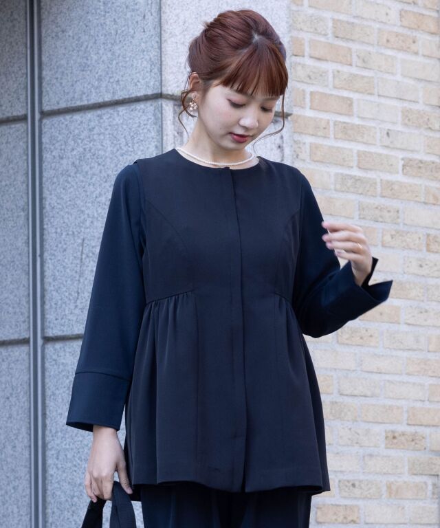 【新品未使用】フラネ☆レディースブラウス×ジレセット☆フリーサイズ ペプラムジレ×バックシャンブラウス×テーパードパンツ セットアップ 3