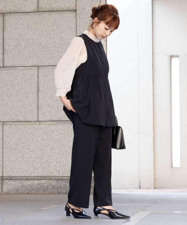 マタニティ　フォーマル　セットアップ　Sサイズ　パンツ　ペプラム　Sサイズ KOBE LETTUCE 卒業式 母 服装 フォーマルセットアップ Petitle