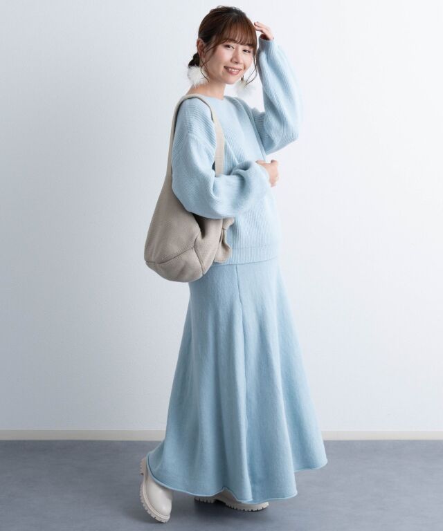 ニット×スカート セットアップ マタニティ 授乳服 産後も使える