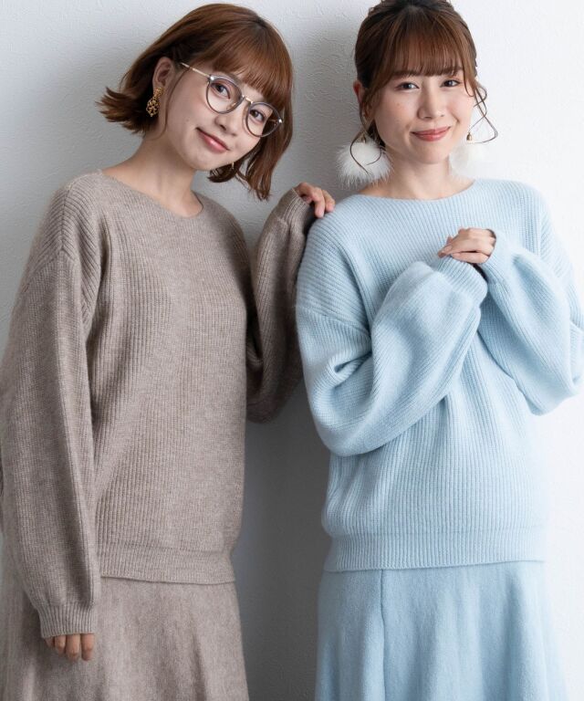ニット×スカート セットアップ マタニティ 授乳服 産後も使える