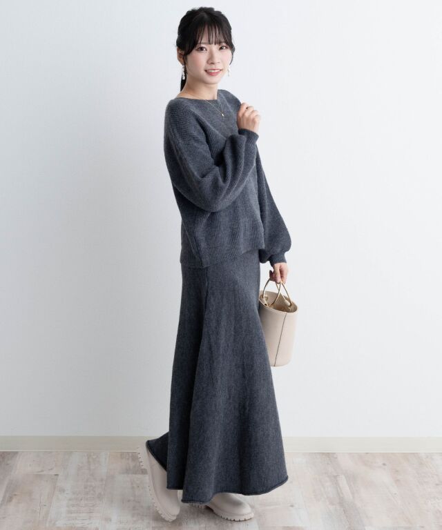 ニット×スカート セットアップ マタニティ 授乳服 産後も使える