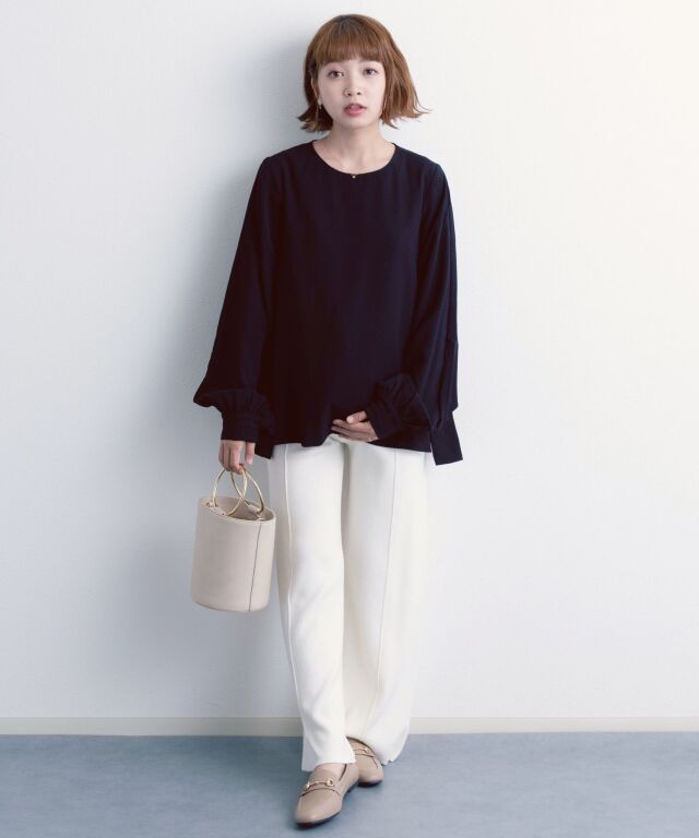 ニットワイドパンツ マタニティ 産後も使える