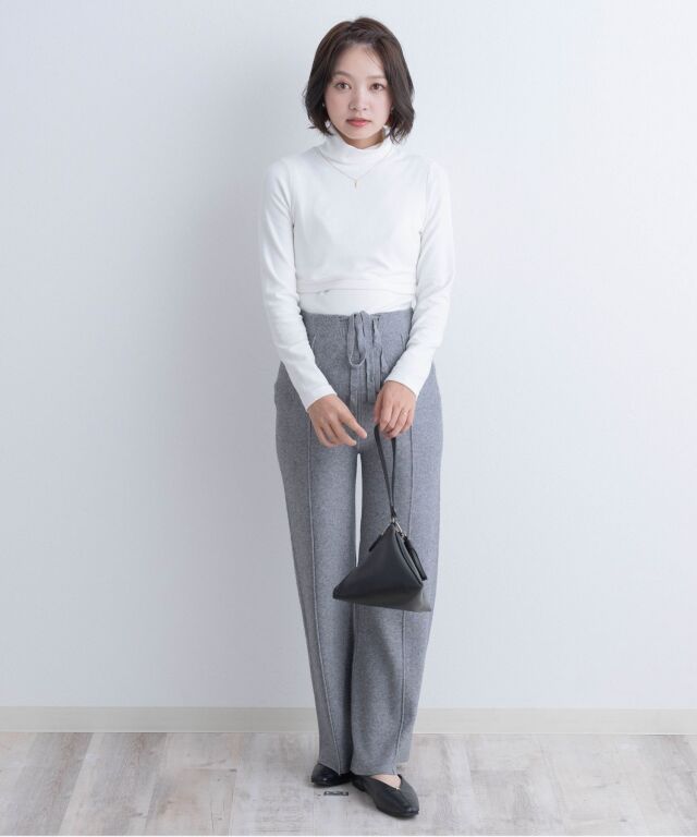 ニットワイドパンツ マタニティ 産後も使える