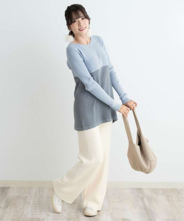 裏起毛サイドフリンジニットパンツ レディース/ボトムス | マタニティ