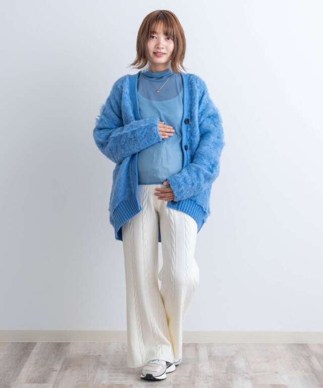 ケーブル編みニットパンツ マタニティ 産後も使える | マタニティ