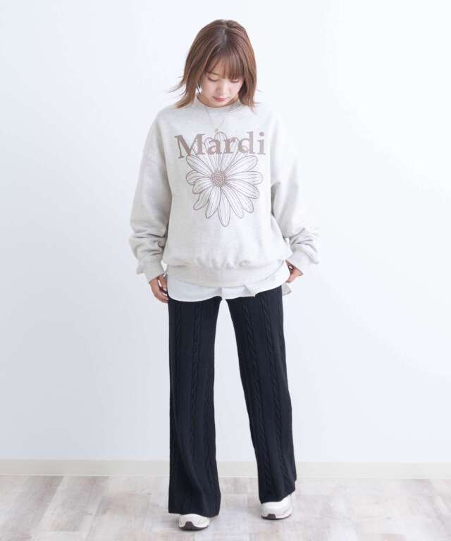 ケーブル編みニットパンツ マタニティ 産後も使える | マタニティ