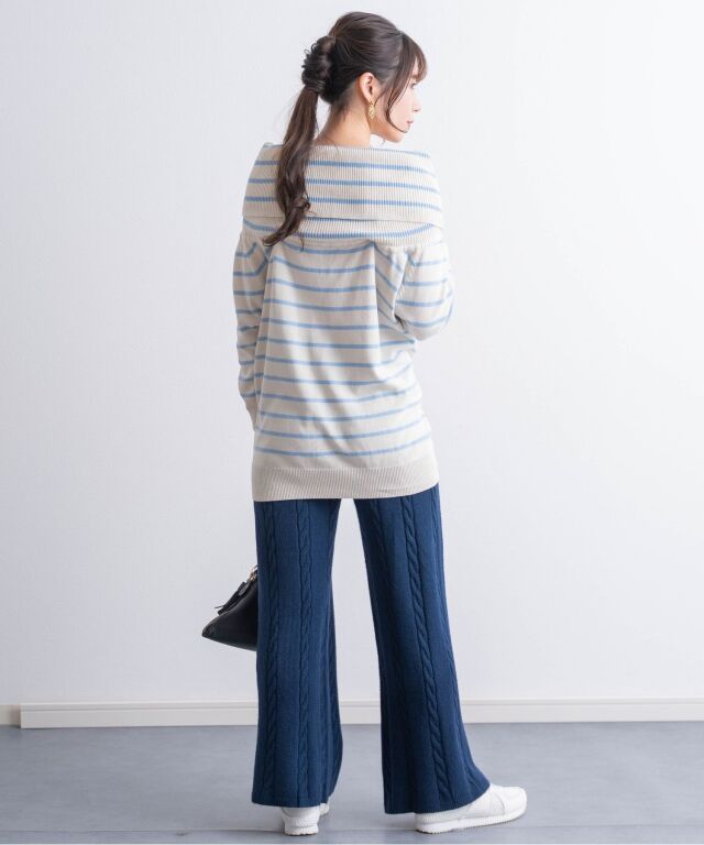 ケーブル編みニットパンツ マタニティ 産後も使える | マタニティ