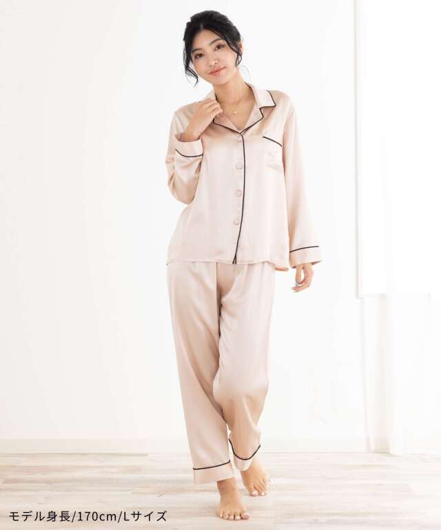 シルク100%パジャマ上下L、二枚セット訳あり、パールグレー、パールミント、 シルクパジャマ シルク100% パジャマ 絹 100% レディース ナイト