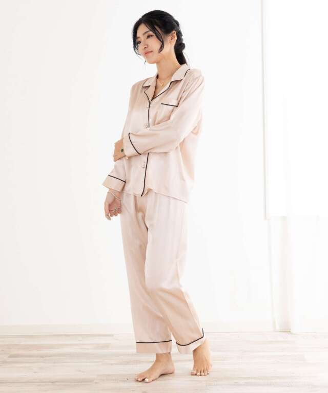 シルク100％ ふわっと軽いパジャマ 前開き 19匁 | マタニティウェア