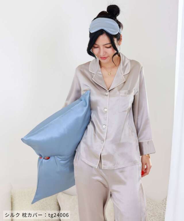 シルク100%　前開きパジャマ シルク100％ しっとり保湿パジャマ 前開き 22匁 | マタニティ